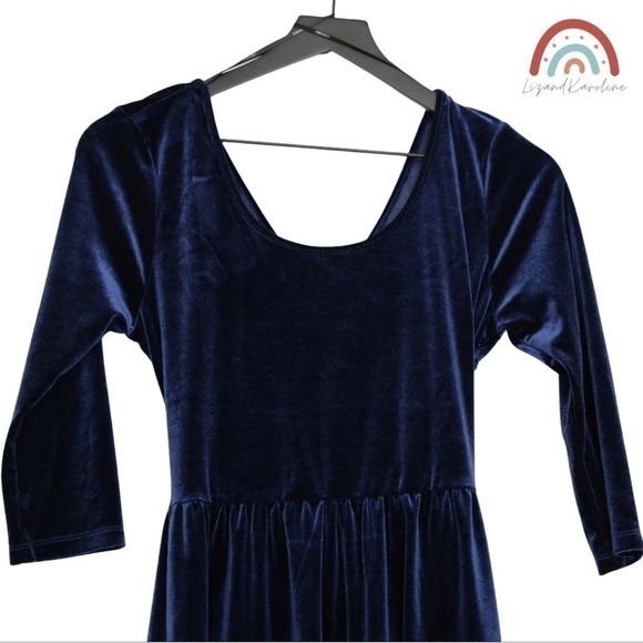 Forever 21 Blue Velvet Velour Criss Cross Back Party Cocktail Formal Mini Dress - Picture 6 of 11